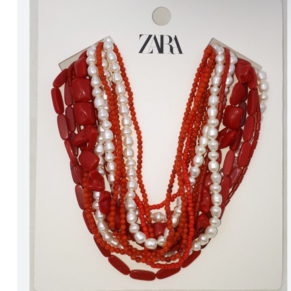 Zara beaded pearl necklace